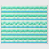 Blauwe, groene en Blauwgroen geometrische Zee golv Cadeaupapier (Vlak)