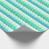 Blauwe, groene en Blauwgroen geometrische Zee golv Cadeaupapier (Hoek)