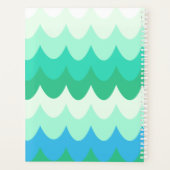 Blauwe, groene en Blauwgroen geometrische Zee golv Planner (Achterkant)