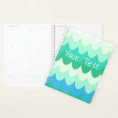 Blauwe, groene en Blauwgroen geometrische Zee golv Planner (Display)