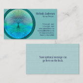 Blauwe, groene en Blauwgroen levensboom Visitekaartje (Voorkant / Achterkant)