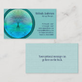 Blauwe, groene en Blauwgroen levensboom Visitekaartje (Voorkant / Achterkant)