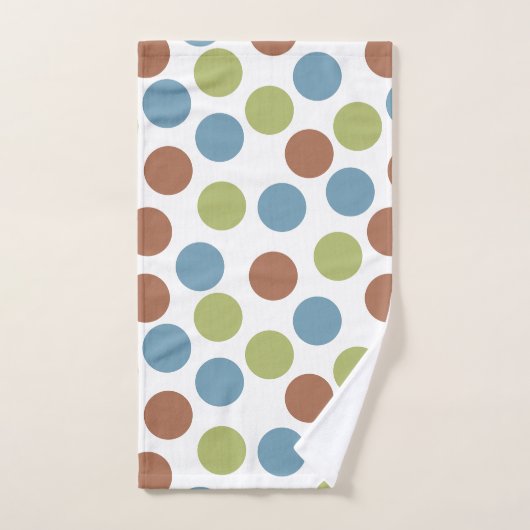 Blauwe, groene en bruine Stippen Bad Handdoek (Handdoek)