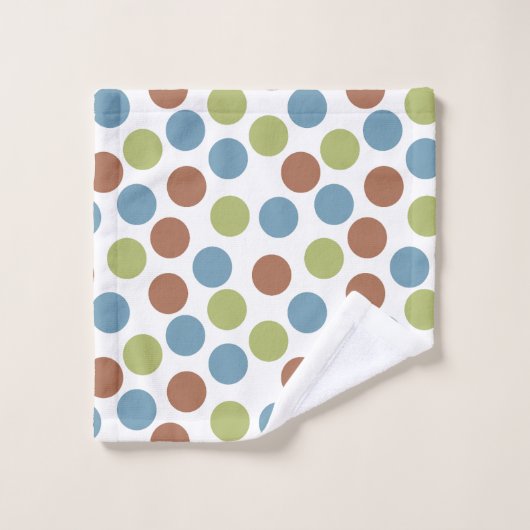 Blauwe, groene en bruine Stippen Bad Handdoek (Wasdoekje)