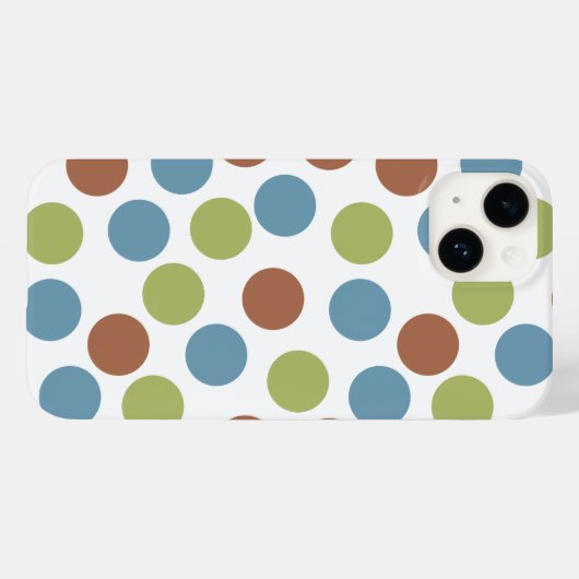 Blauwe, groene en bruine Stippen Case-Mate iPhone Case (Achterkant (horizontaal))