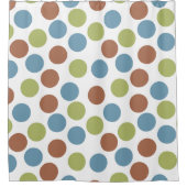 Blauwe, groene en bruine Stippen Douchegordijn (Voorkant)