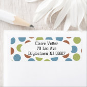 Blauwe, groene en bruine Stippen Etiket (Insitu)