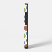 Blauwe, groene en bruine stippen iPhone hoesje (Linkerkant)