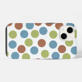 Blauwe, groene en bruine stippen iPhone hoesje (Achterkant horizontaal)
