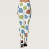 Blauwe, groene en bruine Stippen Leggings (Achterkant)