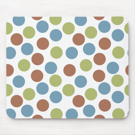 Blauwe, groene en bruine Stippen Muismat (Voorkant)