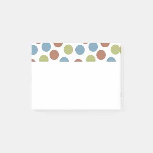 Blauwe, groene en bruine Stippen Post-it® Notes (Voorkant)