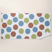 Blauwe, groene en bruine Stippen Strandlaken (Voorkant)