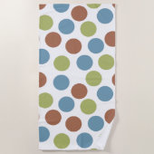 Blauwe, groene en bruine Stippen Strandlaken (Voorkant)