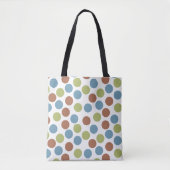 Blauwe, groene en bruine Stippen Tote Bag (Voorkant)