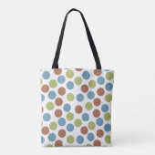 Blauwe, groene en bruine Stippen Tote Bag (Achterkant)