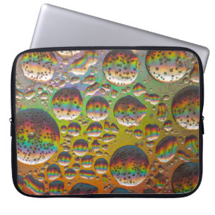 Blauwe groene en gele bellen laptop sleeve