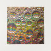 Blauwe groene en gele bellen wandkleed (Voorkant)