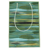 Blauwe groene en grijze moderne kunst medium cadeauzakje (Voorkant)