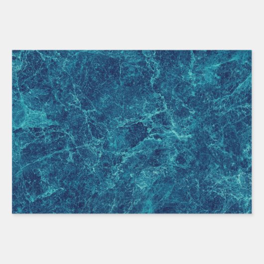 Blauwe, groene en koraalkleurige textuur inpakpapier vel (Voorkant)