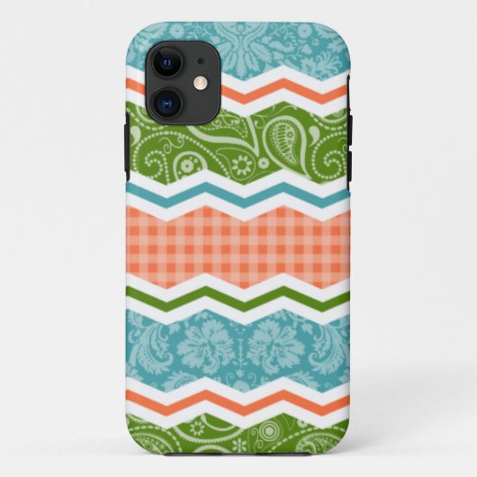 Blauwe, groene en Oranje landenpatronen Case-Mate iPhone Case (Achterkant)