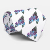 Blauwe, groene en Paarse pijlvormige fractale kuns Stropdas (Opgerold)