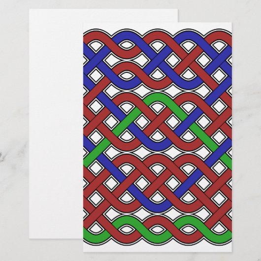 Blauwe, groene en rode Keltische knopen Briefpapier (Voorkant / Achterkant)