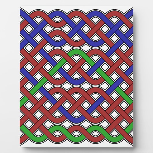 Blauwe, groene en rode Keltische knopen Fotoplaat (Voorkant)