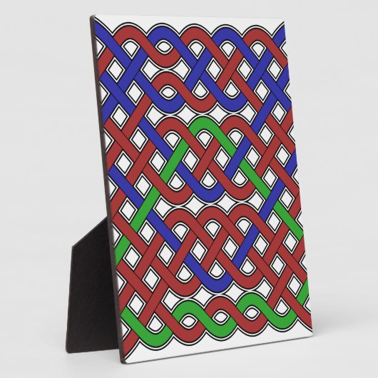 Blauwe, groene en rode Keltische knopen Fotoplaat (Zijkant)