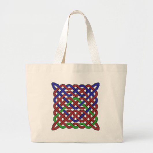 Blauwe, groene en rode Keltische knopen Grote Tote Bag (Voorkant)
