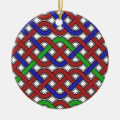 Blauwe, groene en rode Keltische knopen Keramisch Ornament (Voorkant)