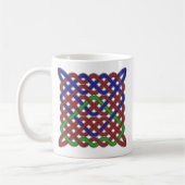 Blauwe, groene en rode Keltische knopen Koffiemok (Links)