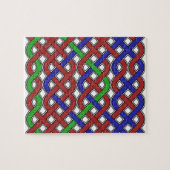 Blauwe, groene en rode Keltische knopen Legpuzzel (Horizontaal)