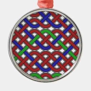 Blauwe, groene en rode Keltische knopen Metalen Ornament