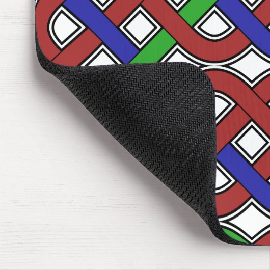 Blauwe, groene en rode Keltische knopen Muismat (Hoek)