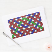 Blauwe, groene en rode Keltische knopen Rechthoekige Sticker (Envelop)