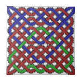 Blauwe, groene en rode Keltische knopen Tegeltje (Voorkant)
