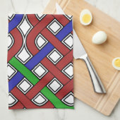 Blauwe, groene en rode Keltische knopen Theedoek (Quarter Fold)