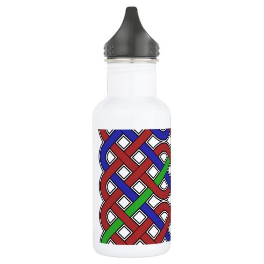 Blauwe, groene en rode Keltische knopen Waterfles (Links)