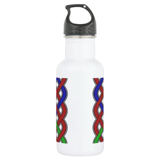Blauwe, groene en rode Keltische knopen Waterfles (Achterkant)