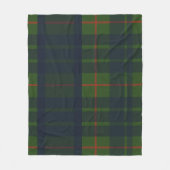 Blauwe groene en rode tartan speldenband fleece deken (Voorkant)