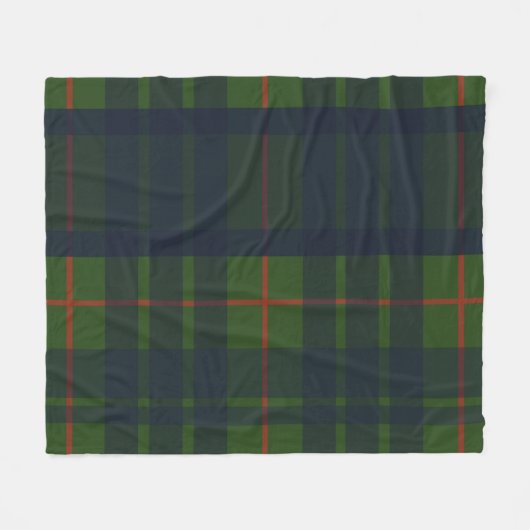 Blauwe groene en rode tartan speldenband fleece deken (Voorkant (Horizontaal))