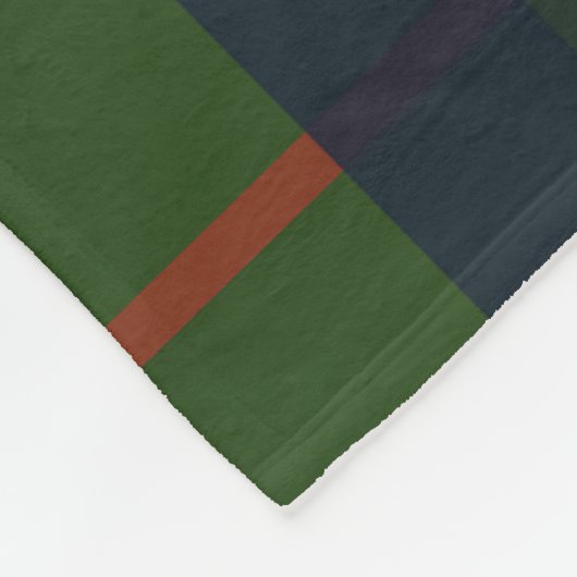 Blauwe groene en rode tartan speldenband fleece deken (Hoek)