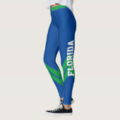 Blauwe groene en witte moderne grafische Leggings (Links)