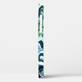 Blauwe, groene en witte ziren Abstracte fluïde kun Case-Mate iPhone Case (Achterkant / Links)