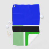Blauwe, groene en zwarte kleurenblokken Golfhanddo Golfhanddoek (Insitu)
