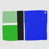 Blauwe, groene en zwarte kleurenblokken Golfhanddo Golfhanddoek (Horizontaal)