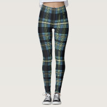 Blauwe, groene en zwarte Tartan Leggings