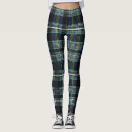 Blauwe, groene en zwarte Tartan Leggings