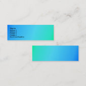 Blauwe Groene Envy Mini Visitekaartje (Voorkant / Achterkant)